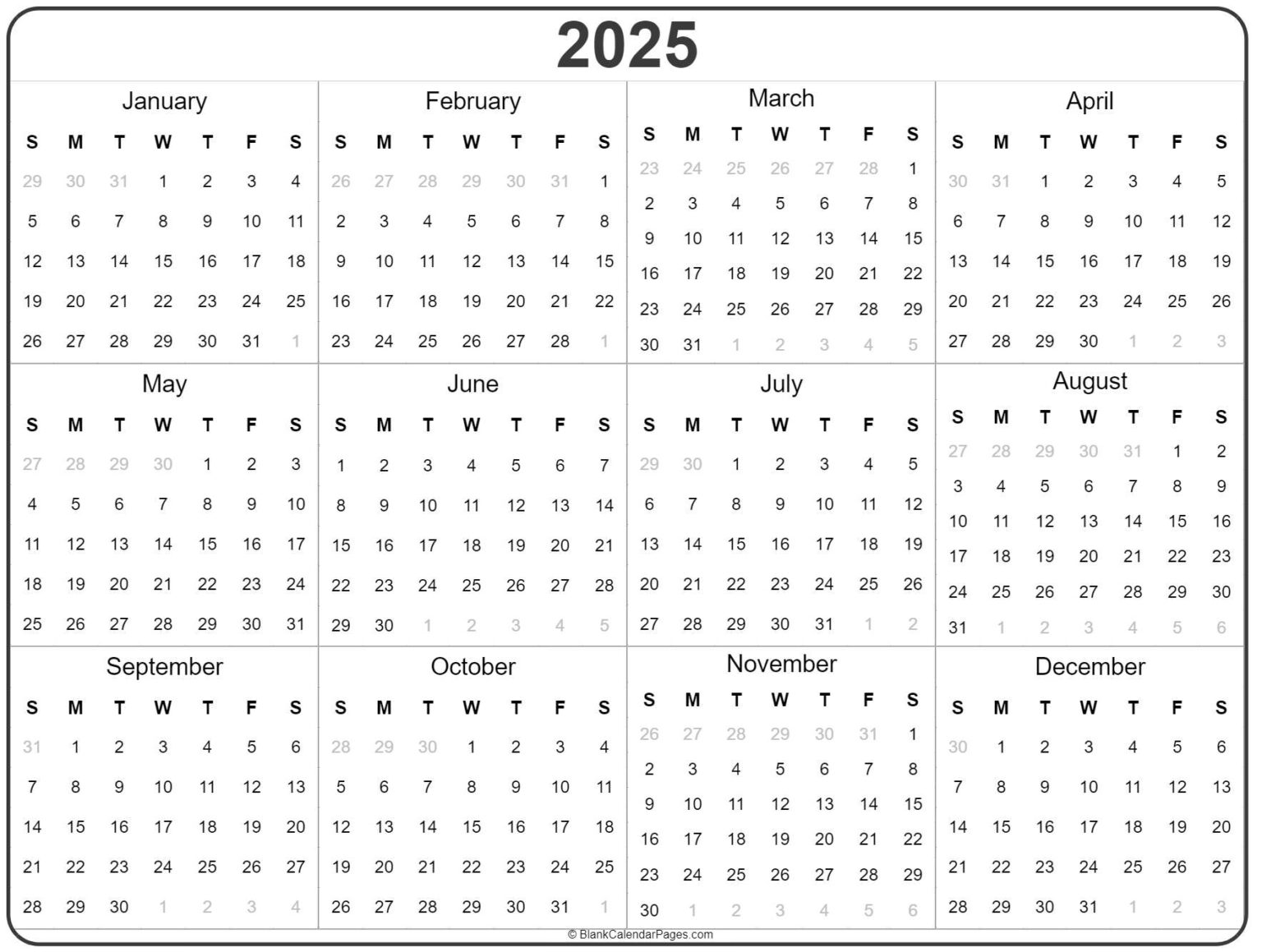 Yearly Calendar 2025 Printable Pdf UK Printable Hub Yearly calendar 2025 printable pdf uk printable hub