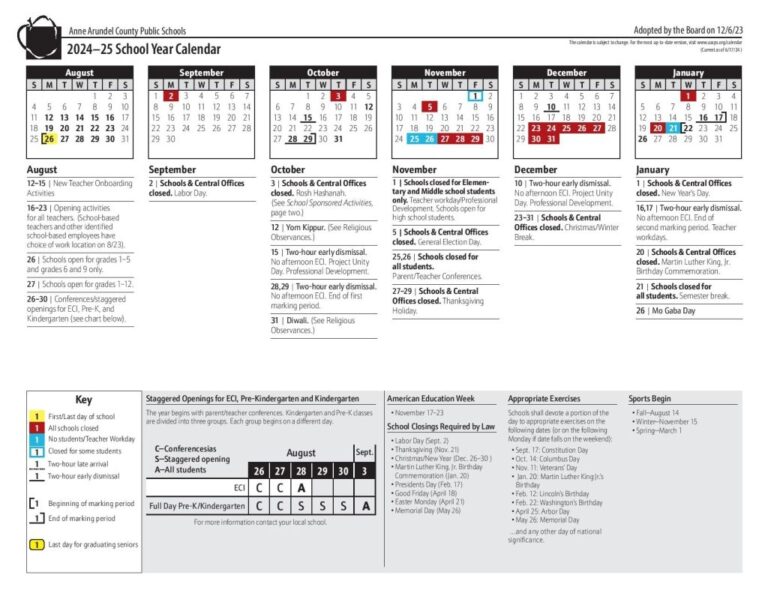 Anne Arundel County Public Schools Calendar 2025 2026