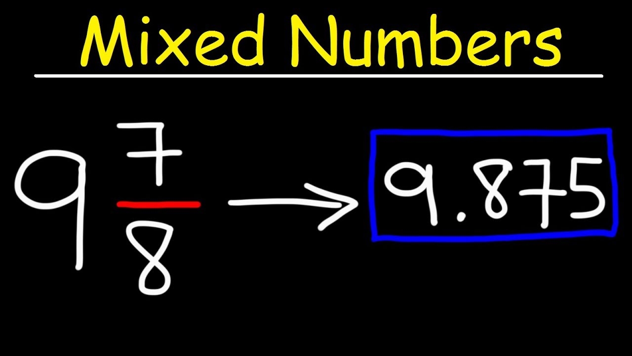 Converting Mixed Numbers To Decimals YouTube
