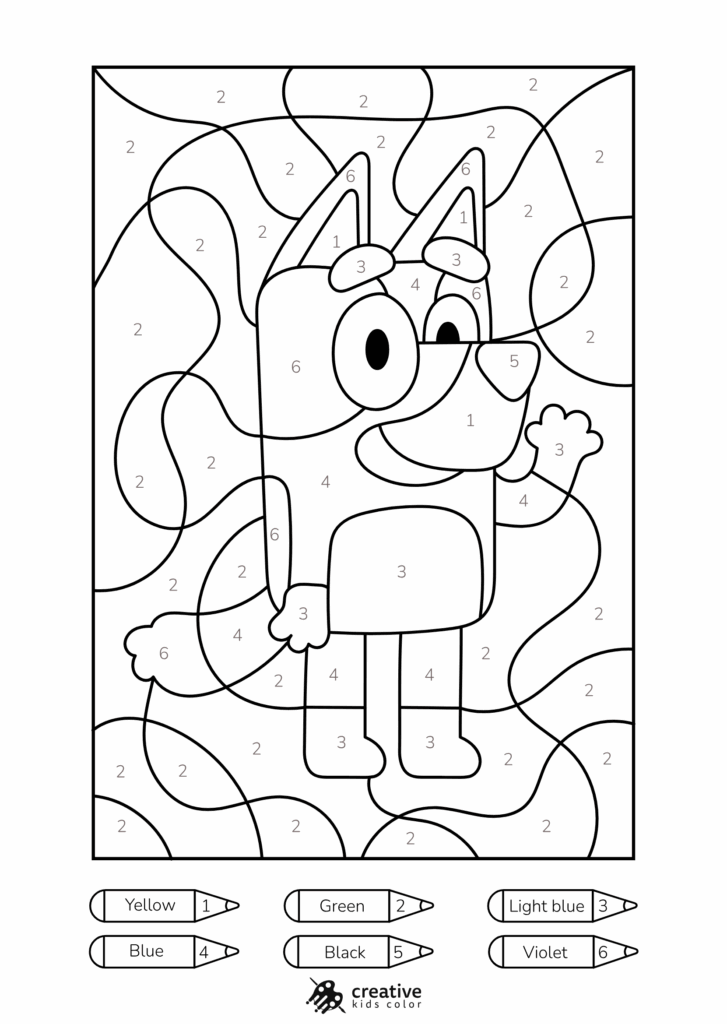 free color by number printables for kids - UK Printable Hub