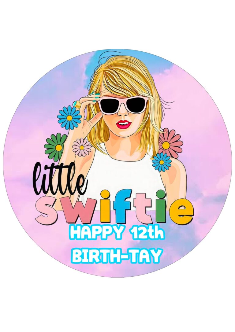Taylor Swift Swifty Clipart Round Edible Cake Topper Itty Bitty Cake Toppers