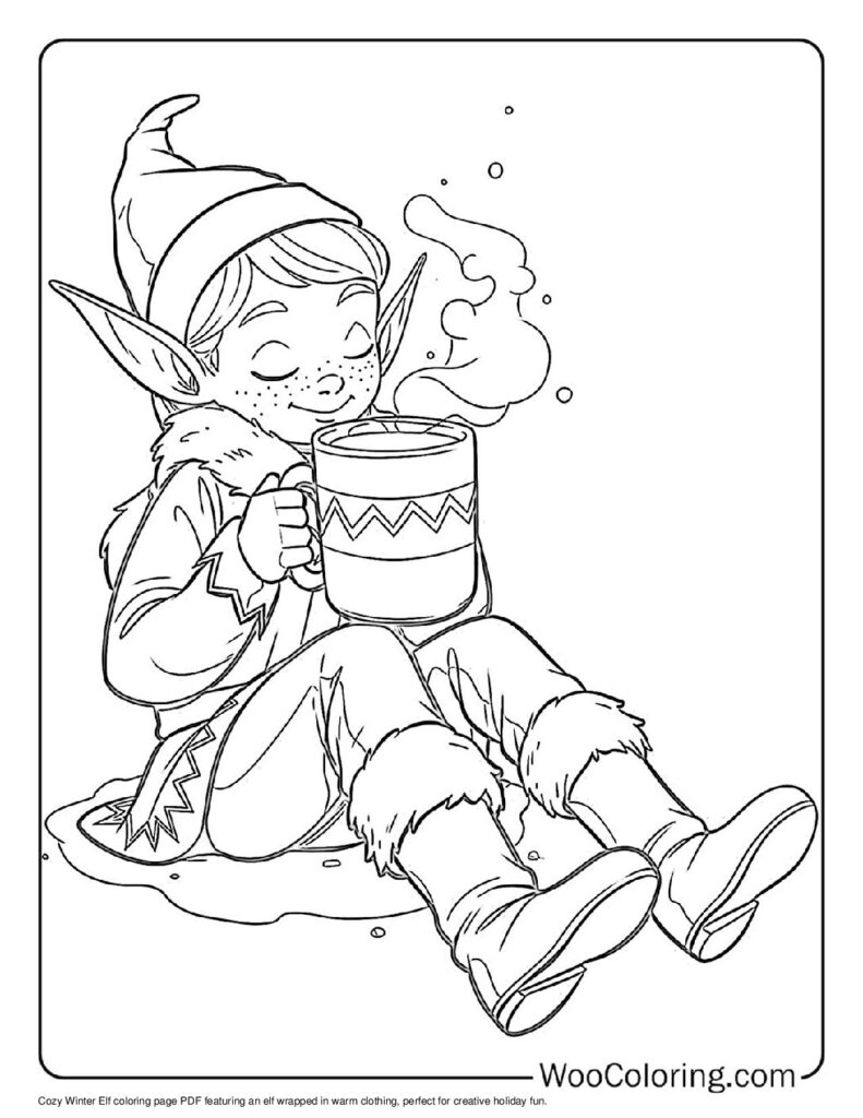 elf coloring sheet printable