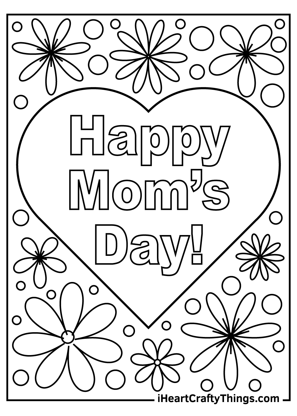 happy mothers day colouring pages