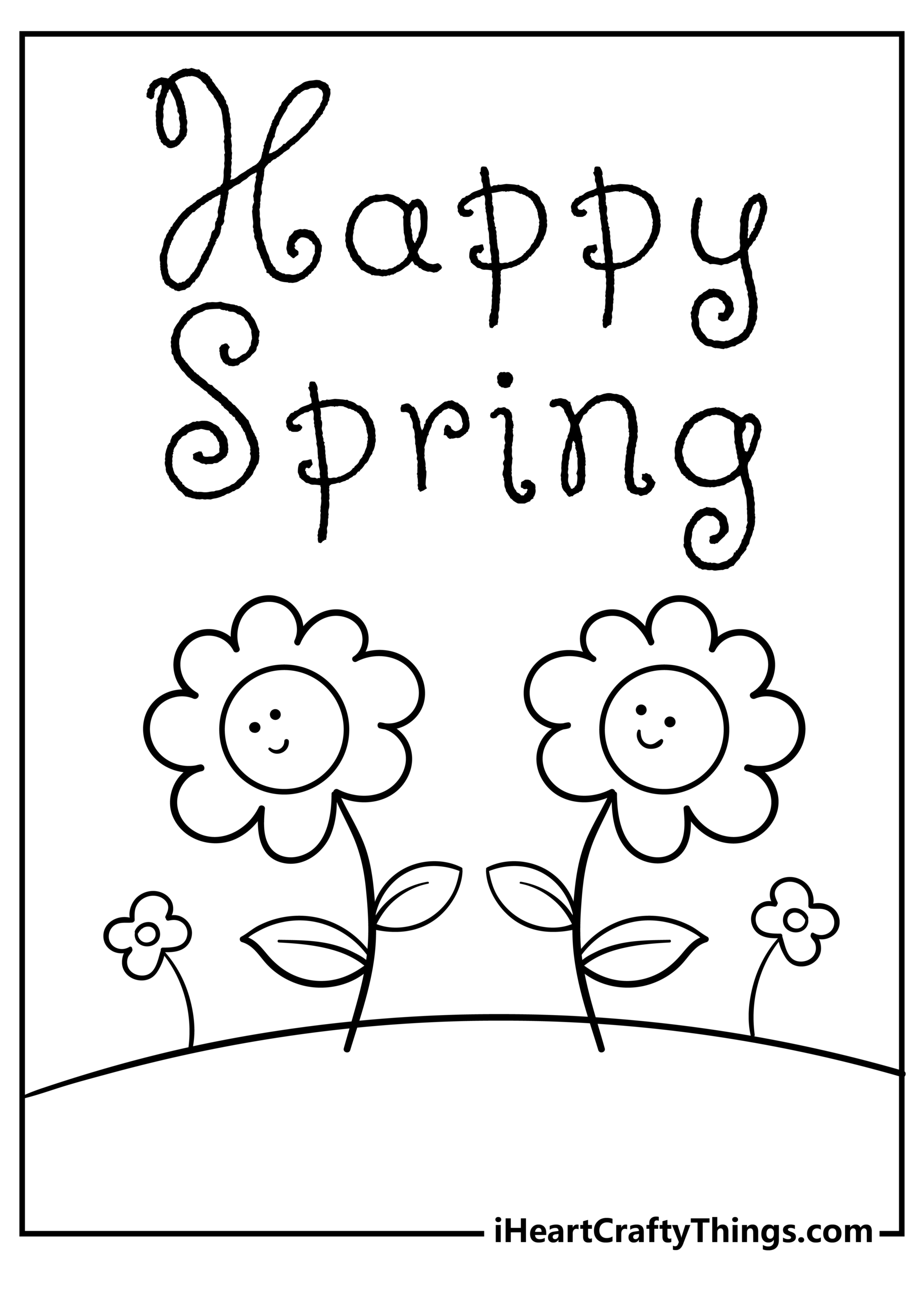 spring coloring page printable