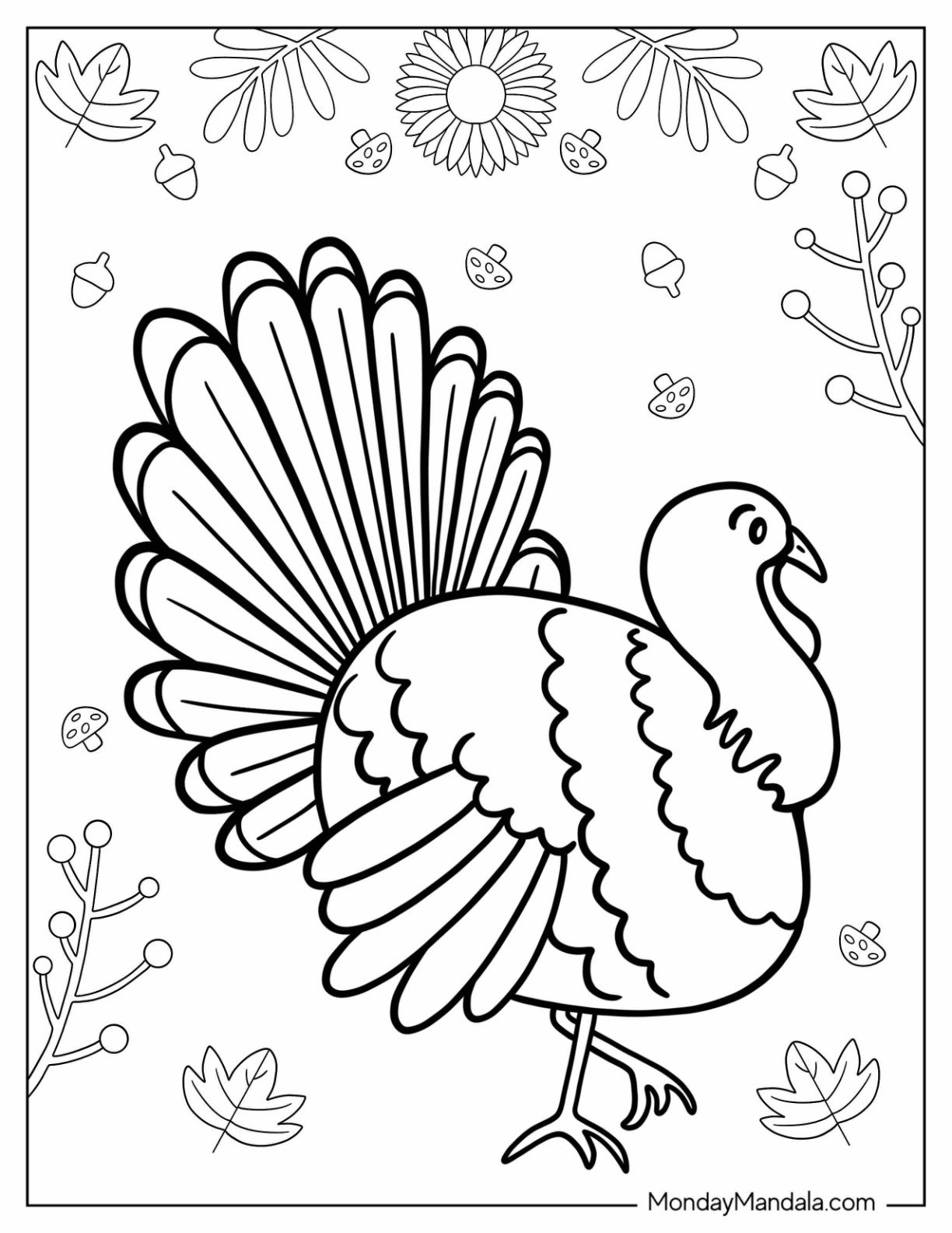 simple turkey coloring page simple turkey coloring page