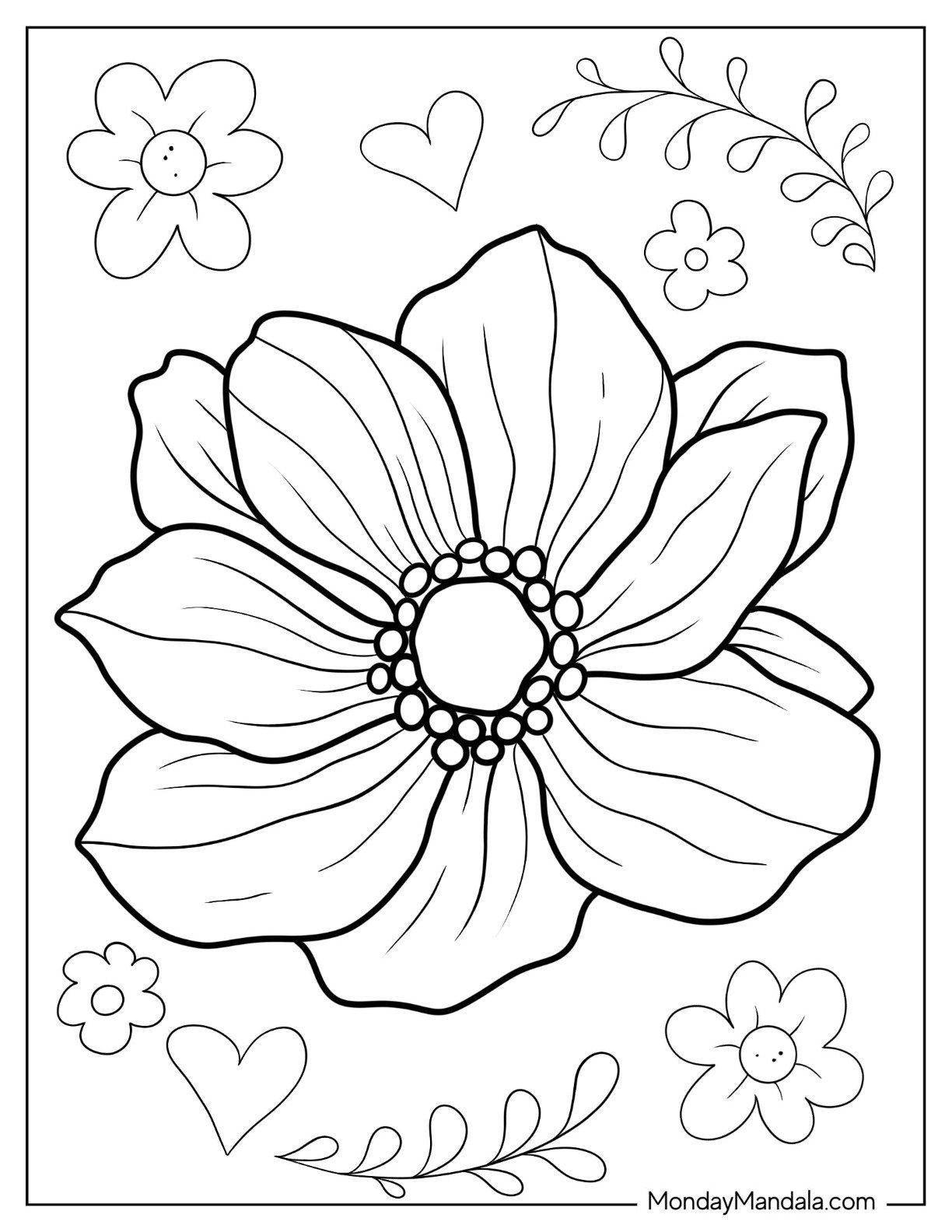 free printable flower pictures to color