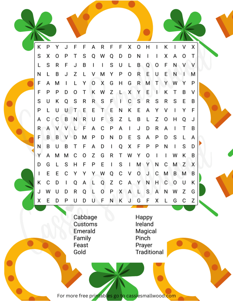 6 Fun St Patrick s Day Word Search Worksheets Cassie Smallwood