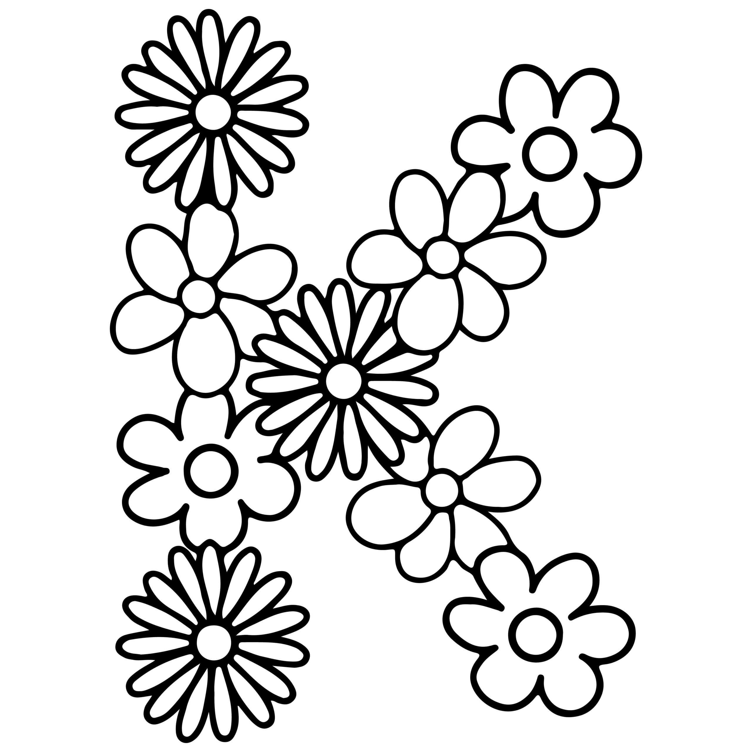 easy cute flower coloring pages