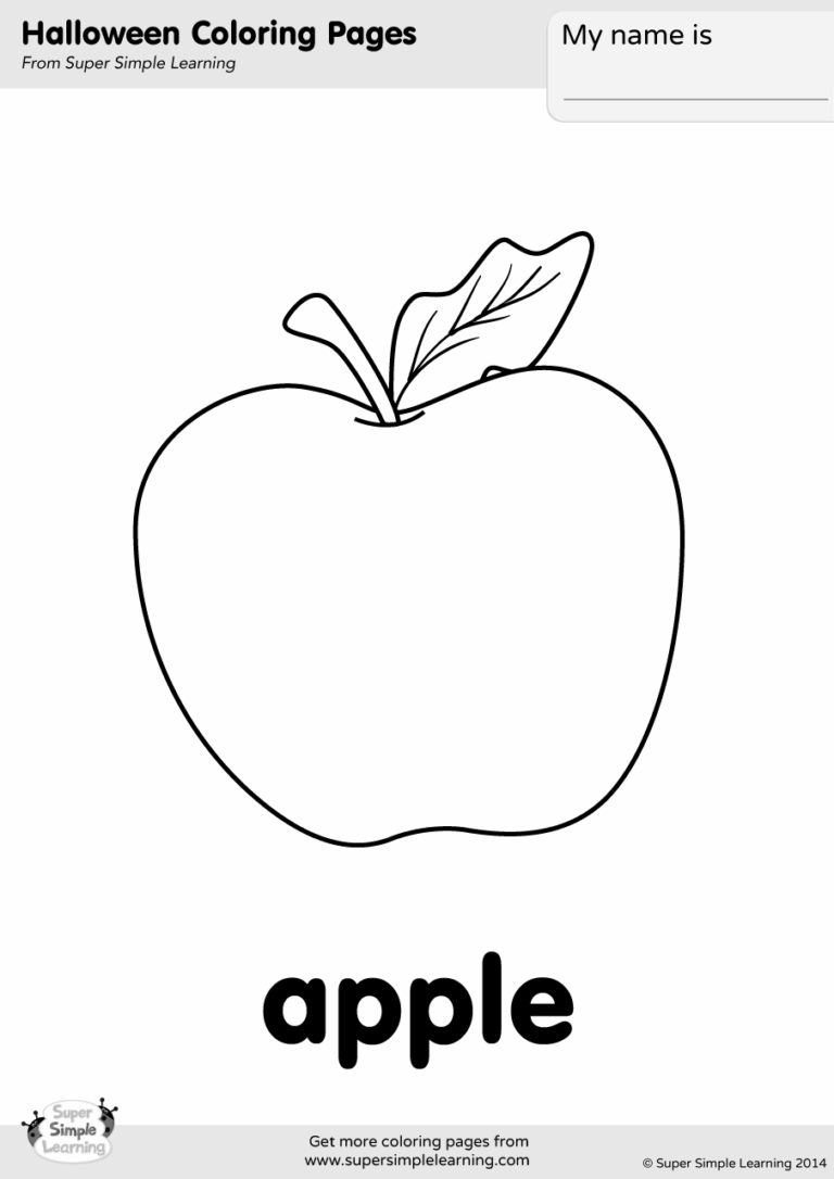 Apple Coloring Page Super Simple