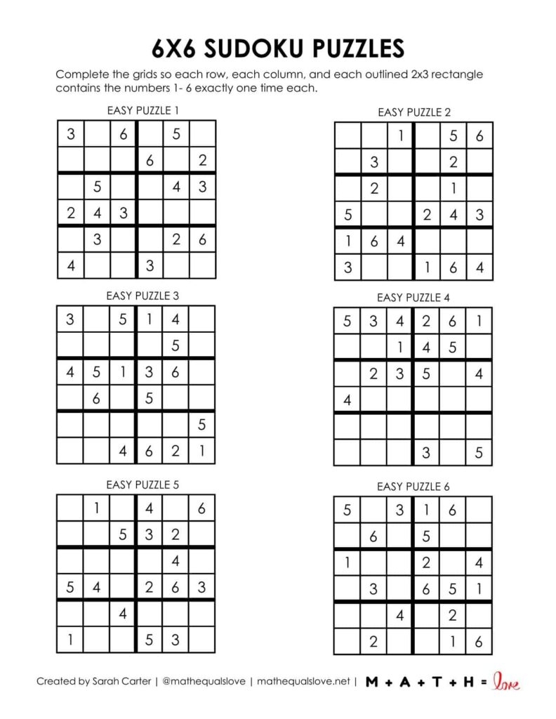 printable sudoku and answers
