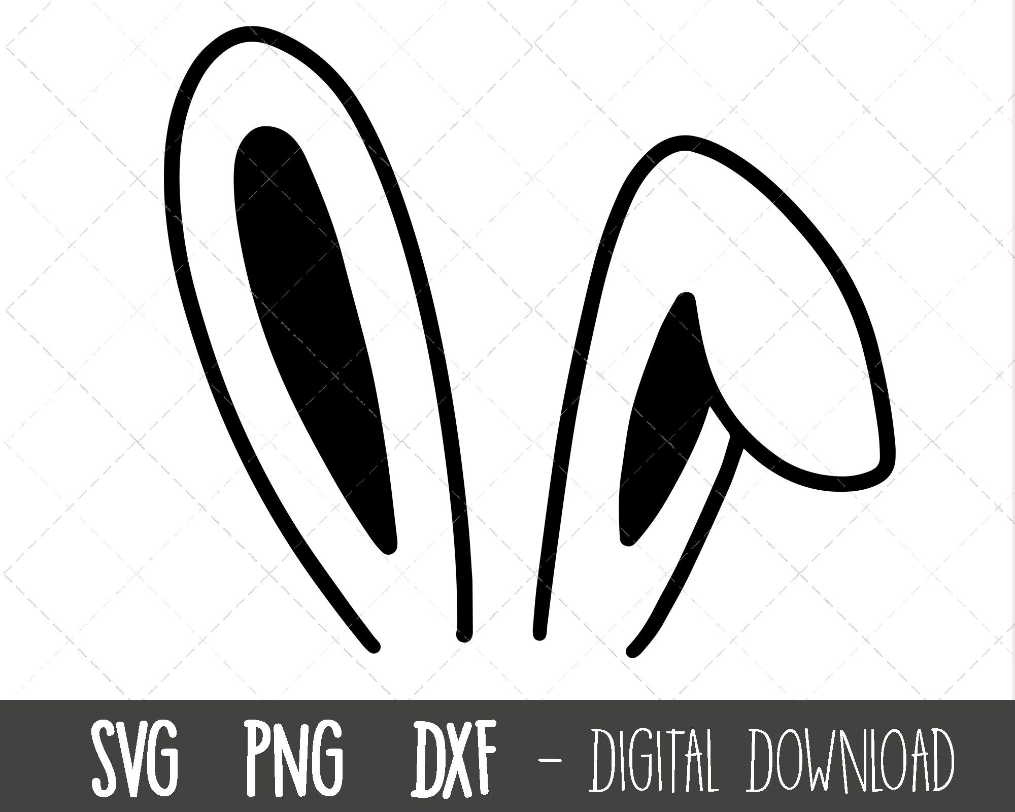 Bunny Ears SVG Easter Svg Easter Svg Bunny Png Rabbit Clipart Easter Bunny Outline Easter Sunday Cricut Silhouette Svg Cut File Etsy