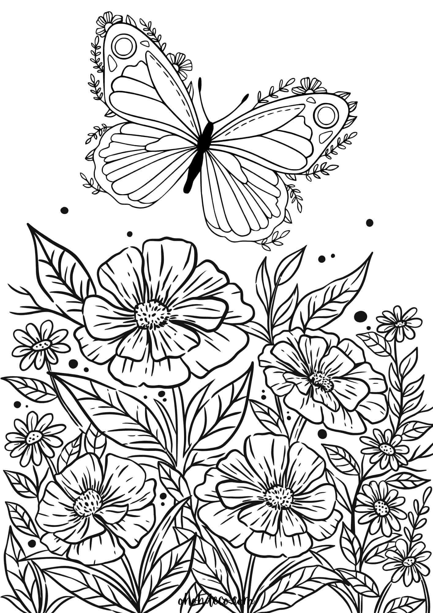 Butterfly flower coloring page 12 Ohoh Deco