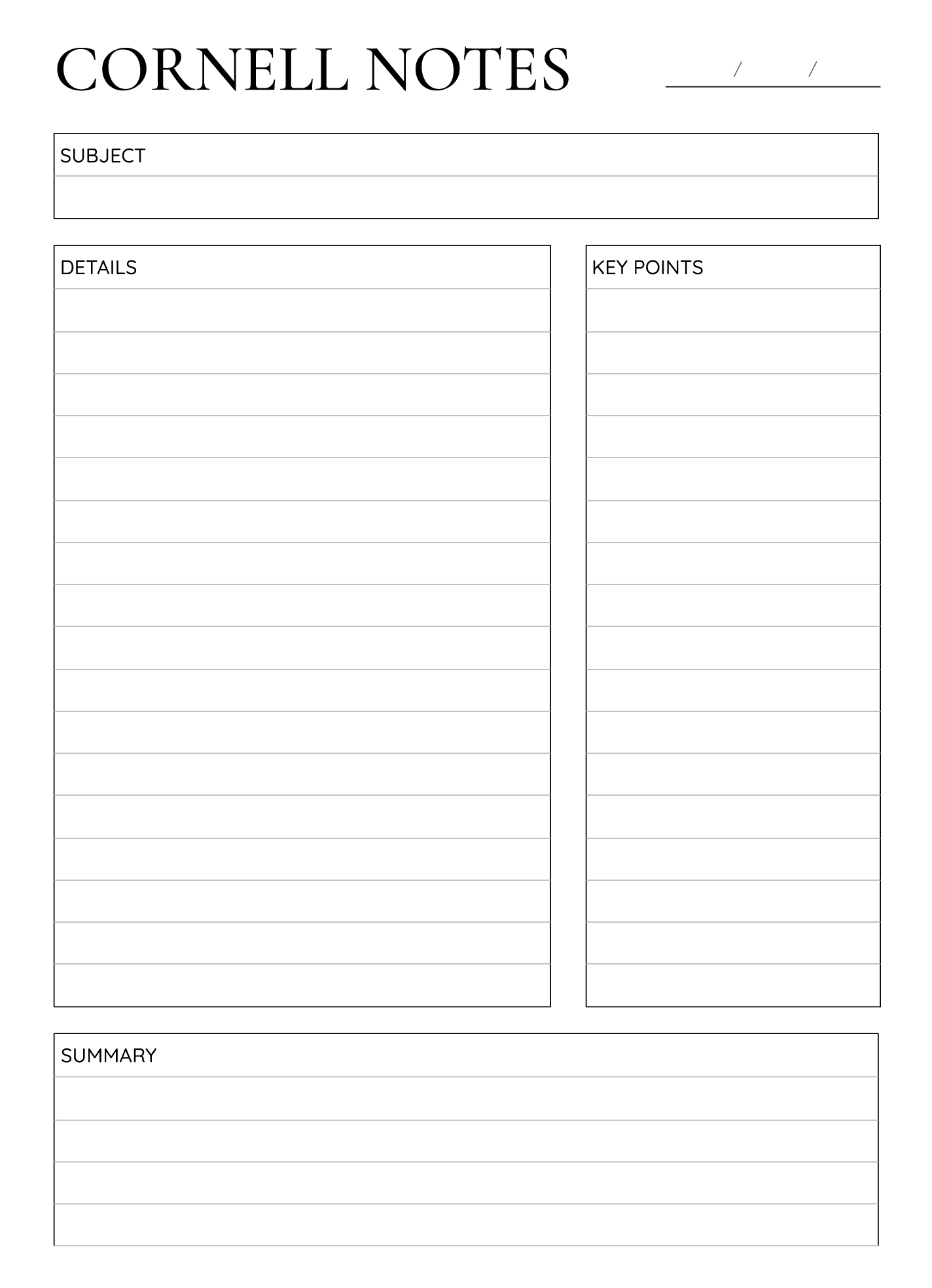 cornell note taking template word