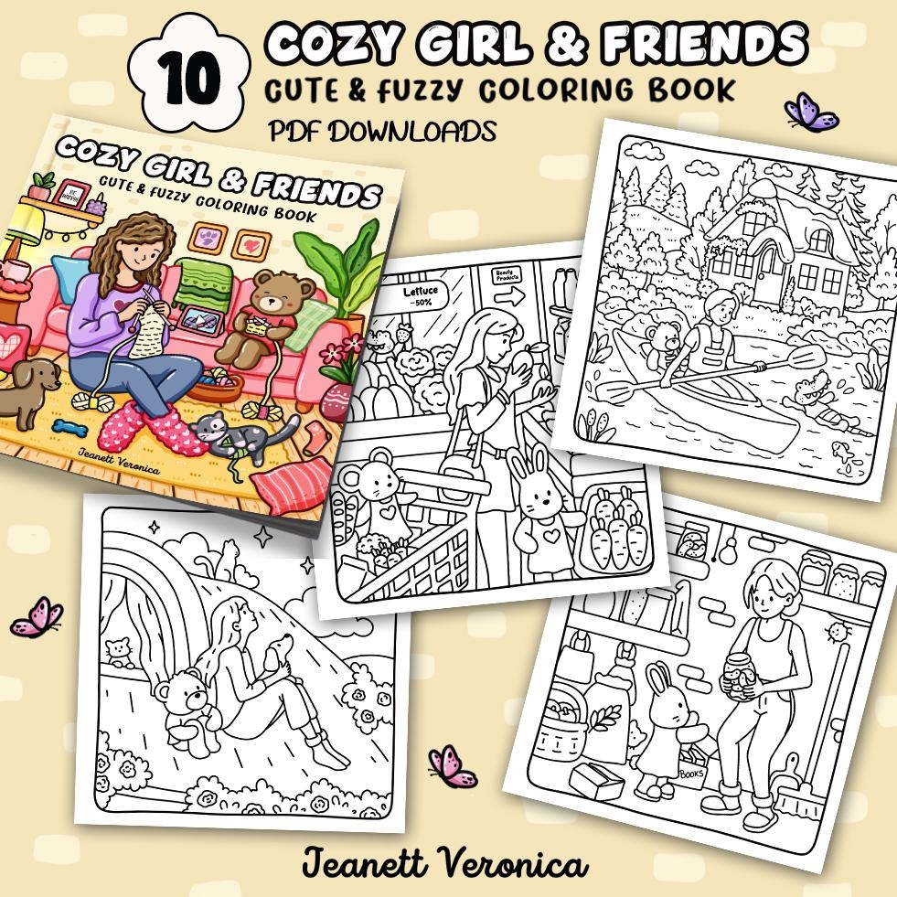 cozy friends coloring book pdf