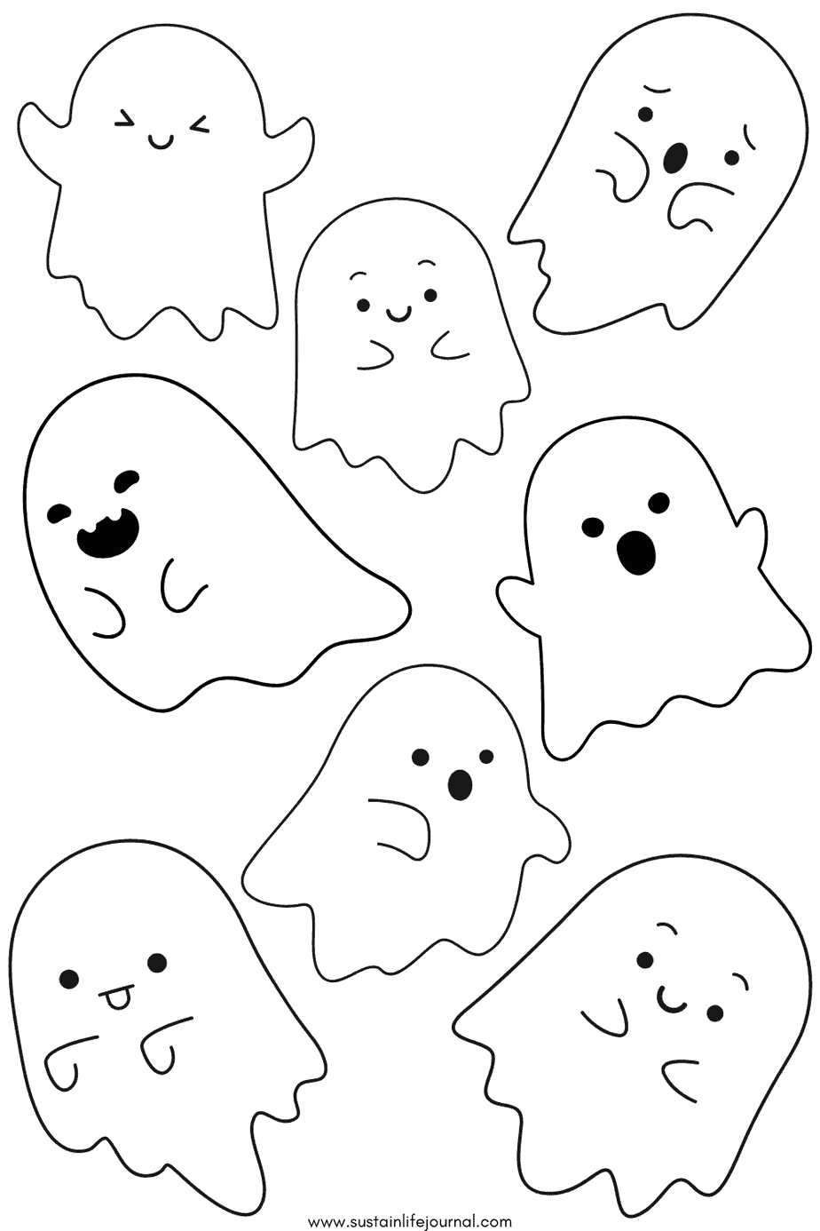 Cute Ghost Printable Coloring Page Sustain Life Journal Cute Ghost Printable Coloring Page Sustain Life Journal
