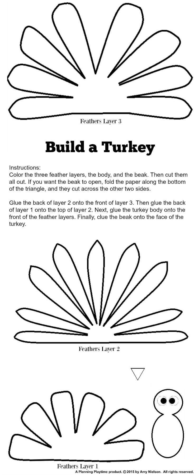 template for turkey feathers template for turkey feathers