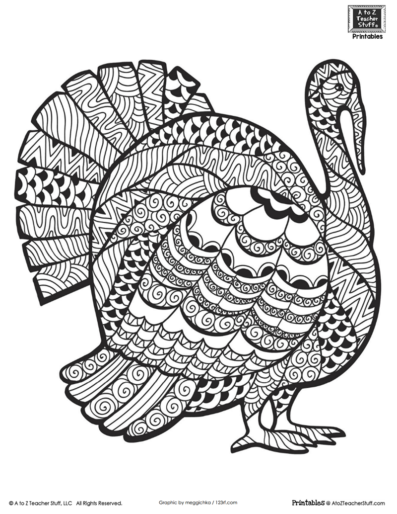 coloring picture of turkey