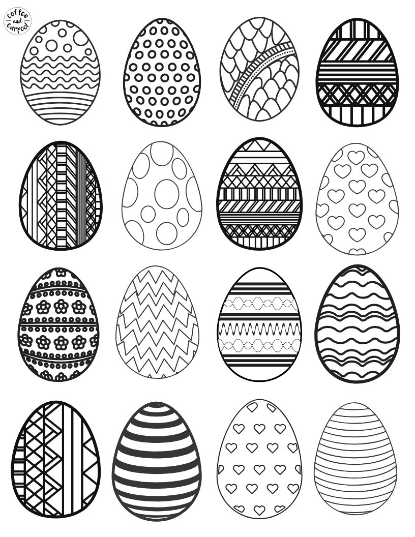 easter egg print outs