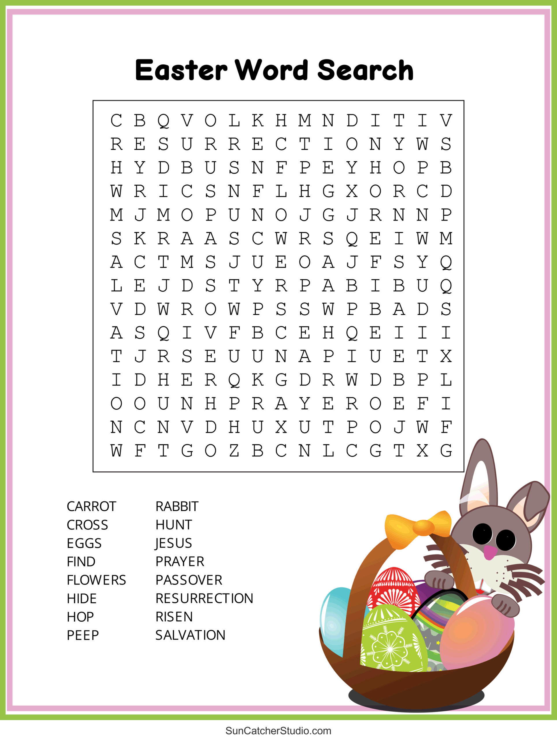 Easter Word Search Free Printable PDF Puzzles Free Printables Monograms Design Tools Patterns DIY Projects