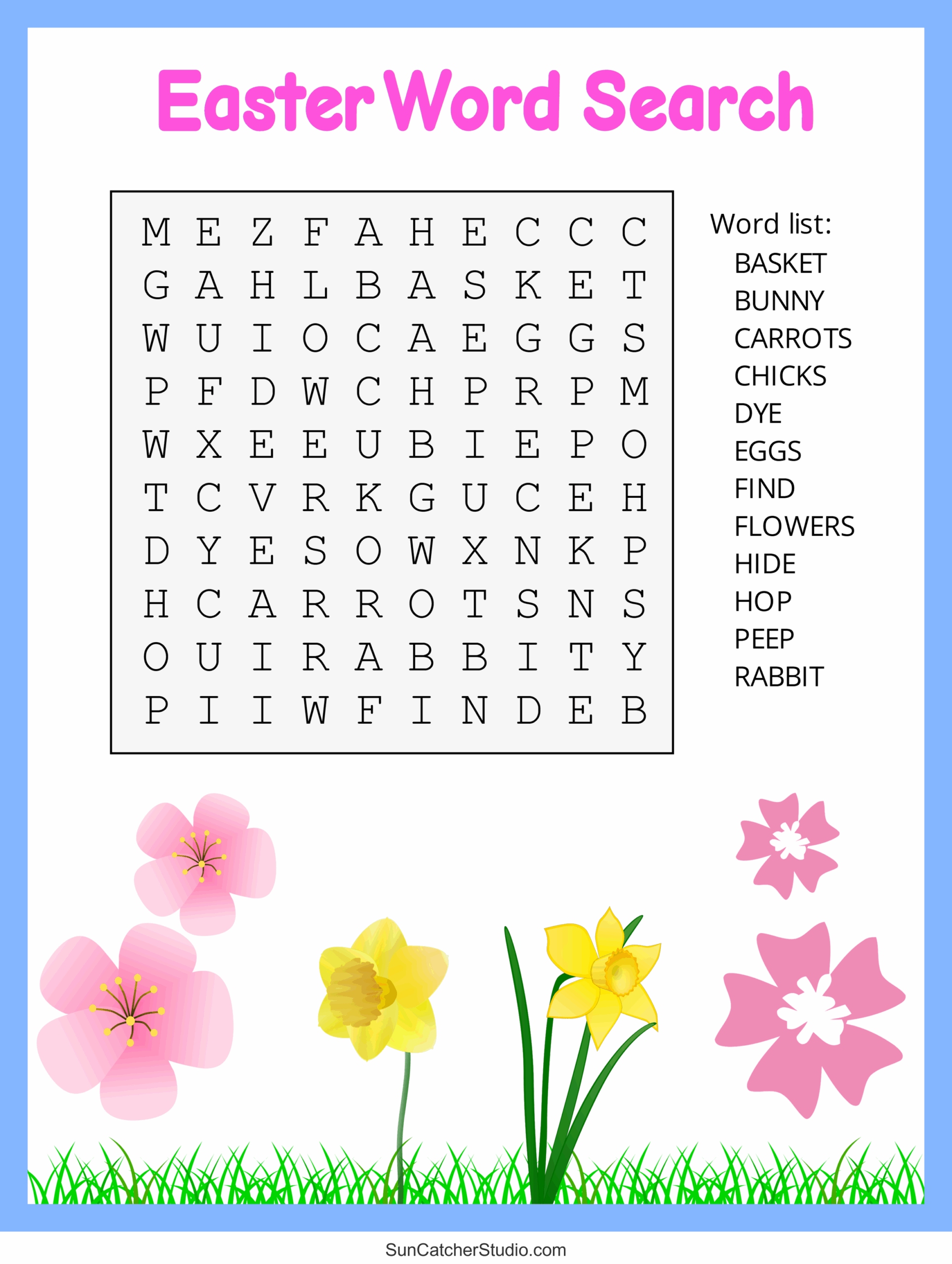 Easter Word Search Free Printable PDF Puzzles Free Printables Monograms Design Tools Patterns DIY Projects