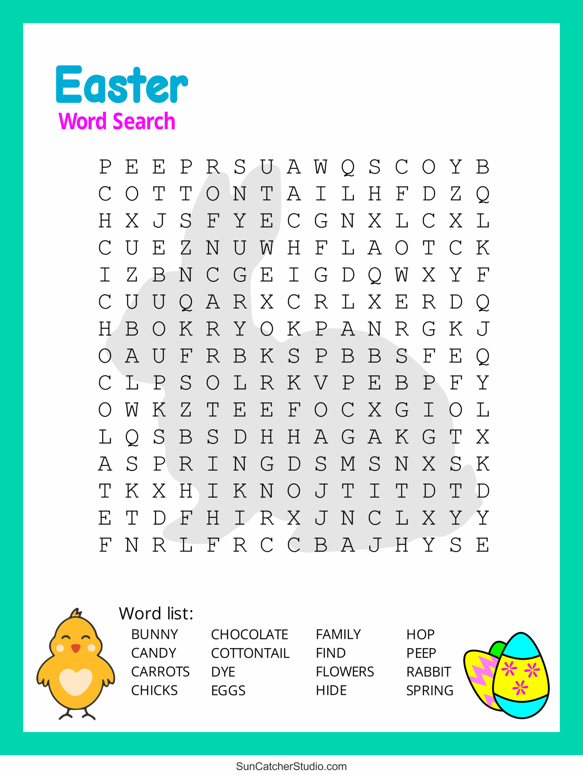 easter word search to print