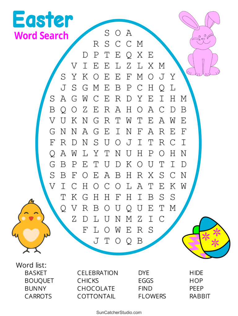 Easter Word Search Free Printable PDF Puzzles Free Printables Monograms Design Tools Patterns DIY Projects