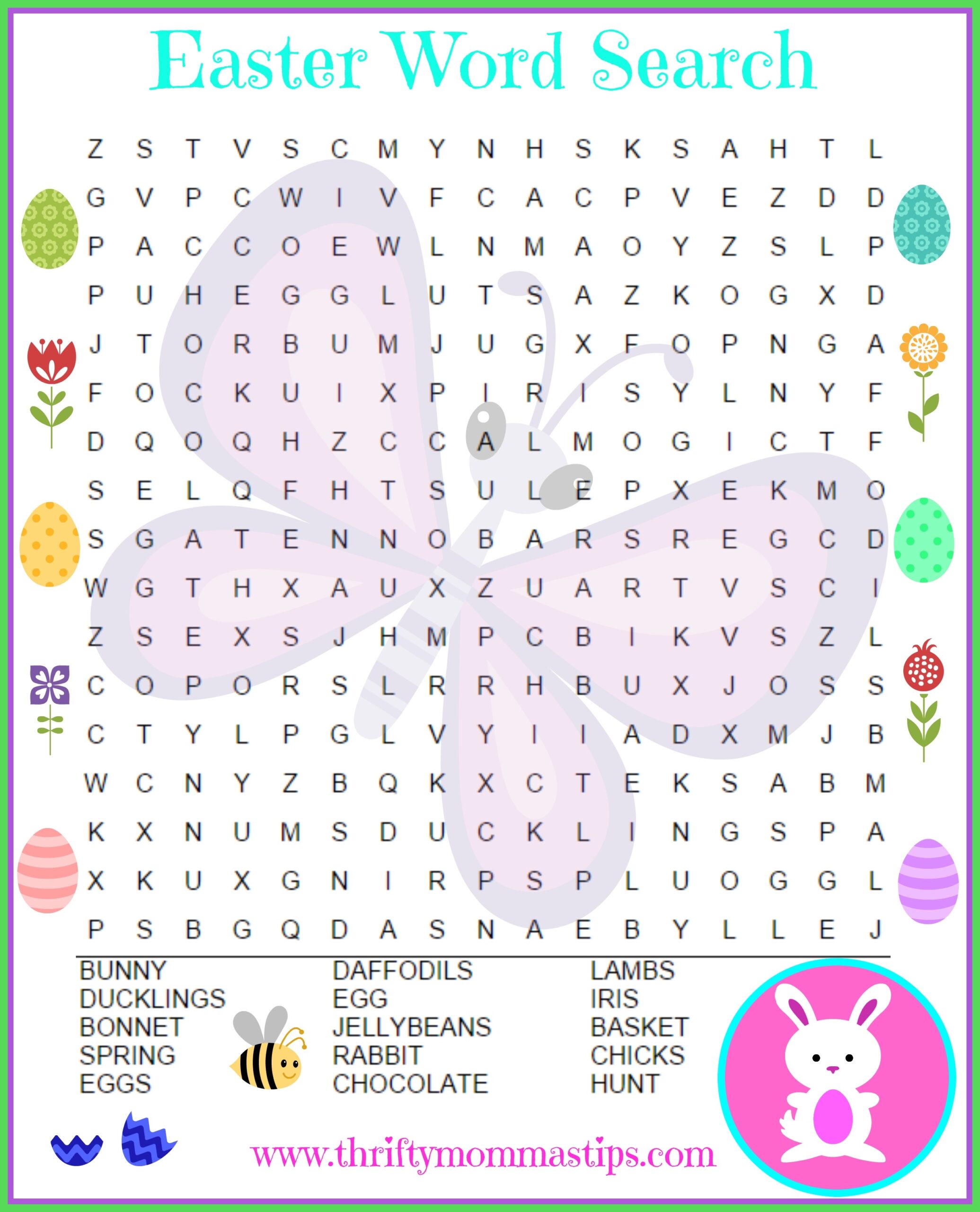 easter word puzzles printable