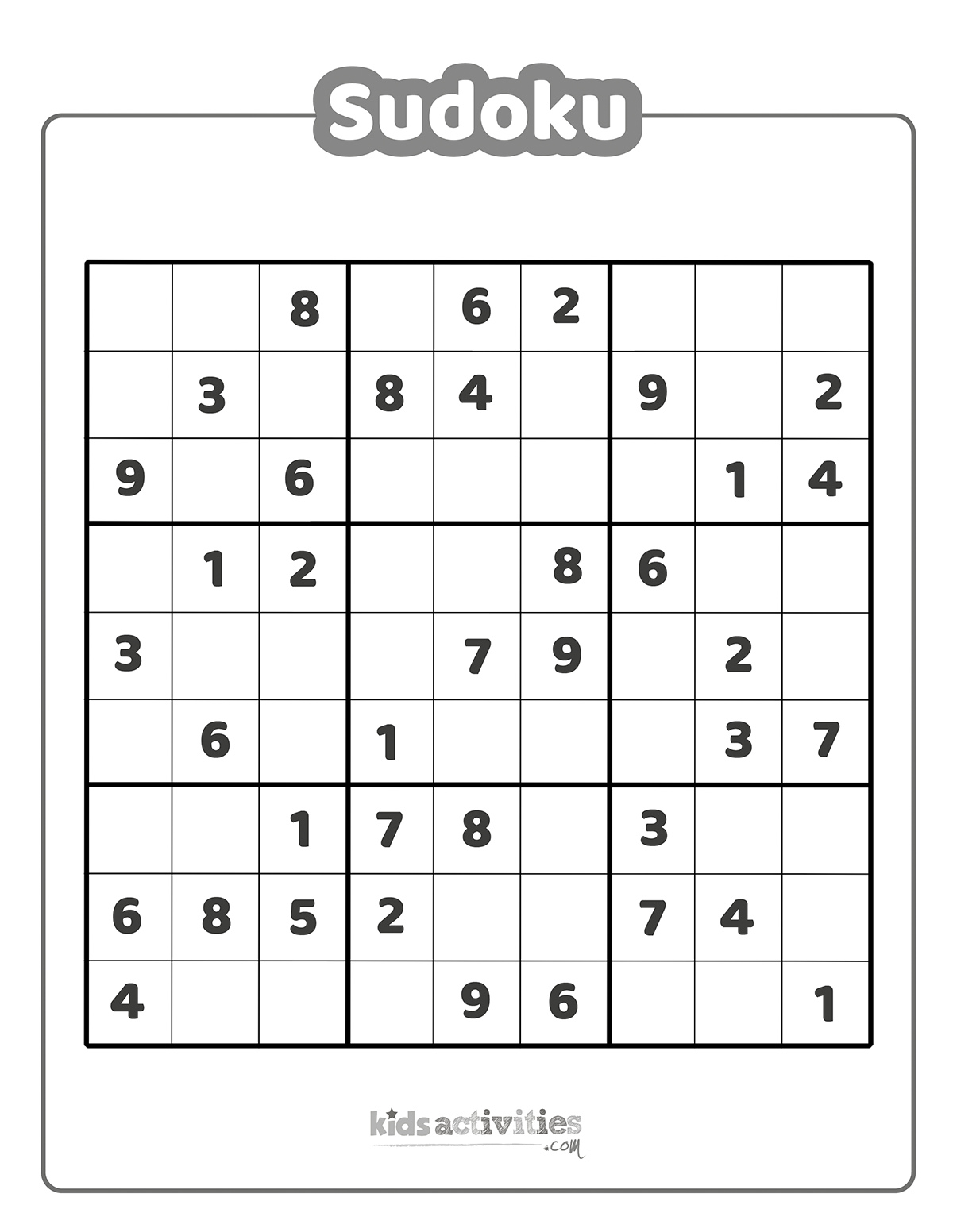 easy sudoku printable free
