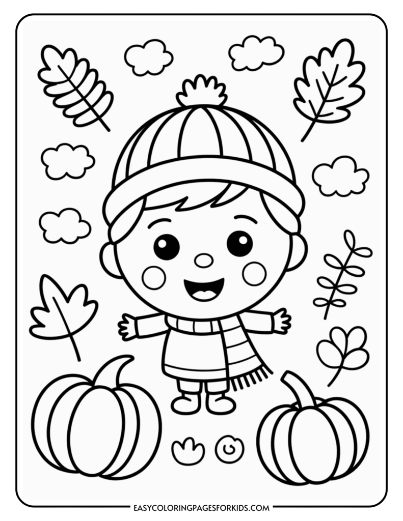 Easy Fall Coloring Pages For Kids 5 Free PDF Pages Easy Coloring Pages For Kids