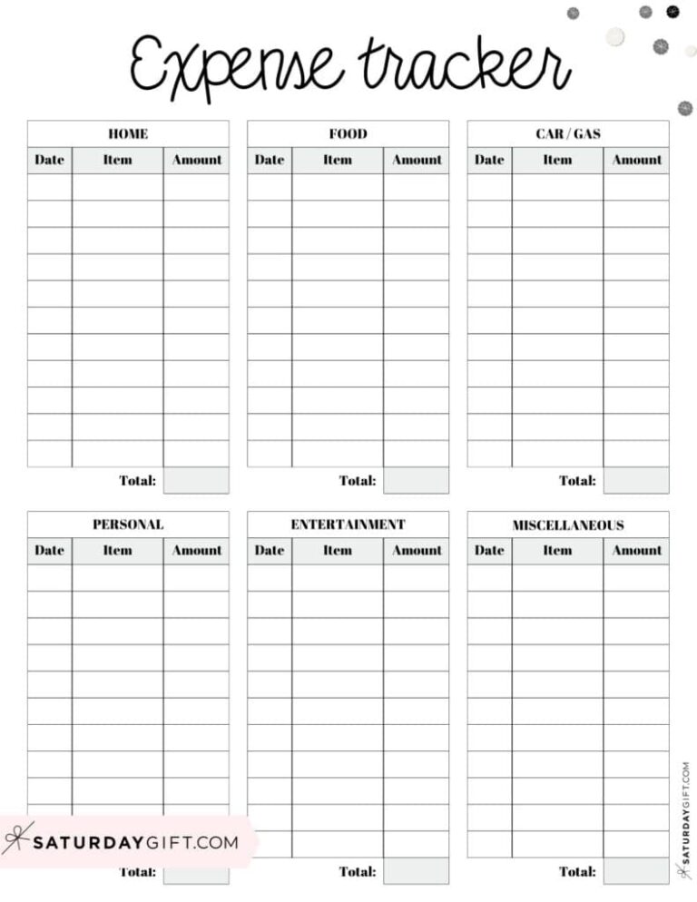 Expense Tracker Printable 26 Cute Free Spending Logs