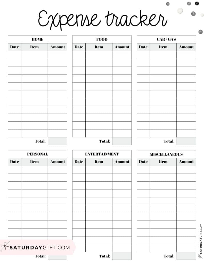 Expense Tracker Printable 26 Cute Free Spending Logs