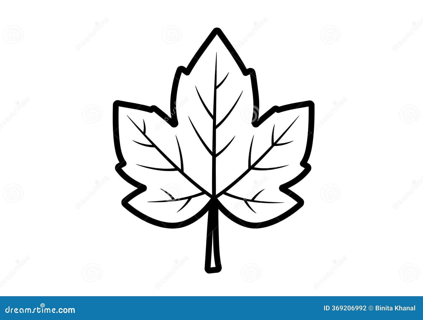 Fall Leaf Clipart Outline Stock Vector Illustration Of Plant 369206992