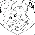 Father Daughter Heart Coloring Page Easy Drawing Guides