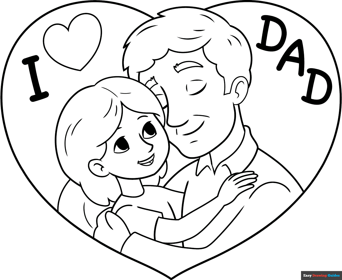Father Daughter Heart Coloring Page Easy Drawing Guides Father Daughter Heart Coloring Page Easy Drawing Guides