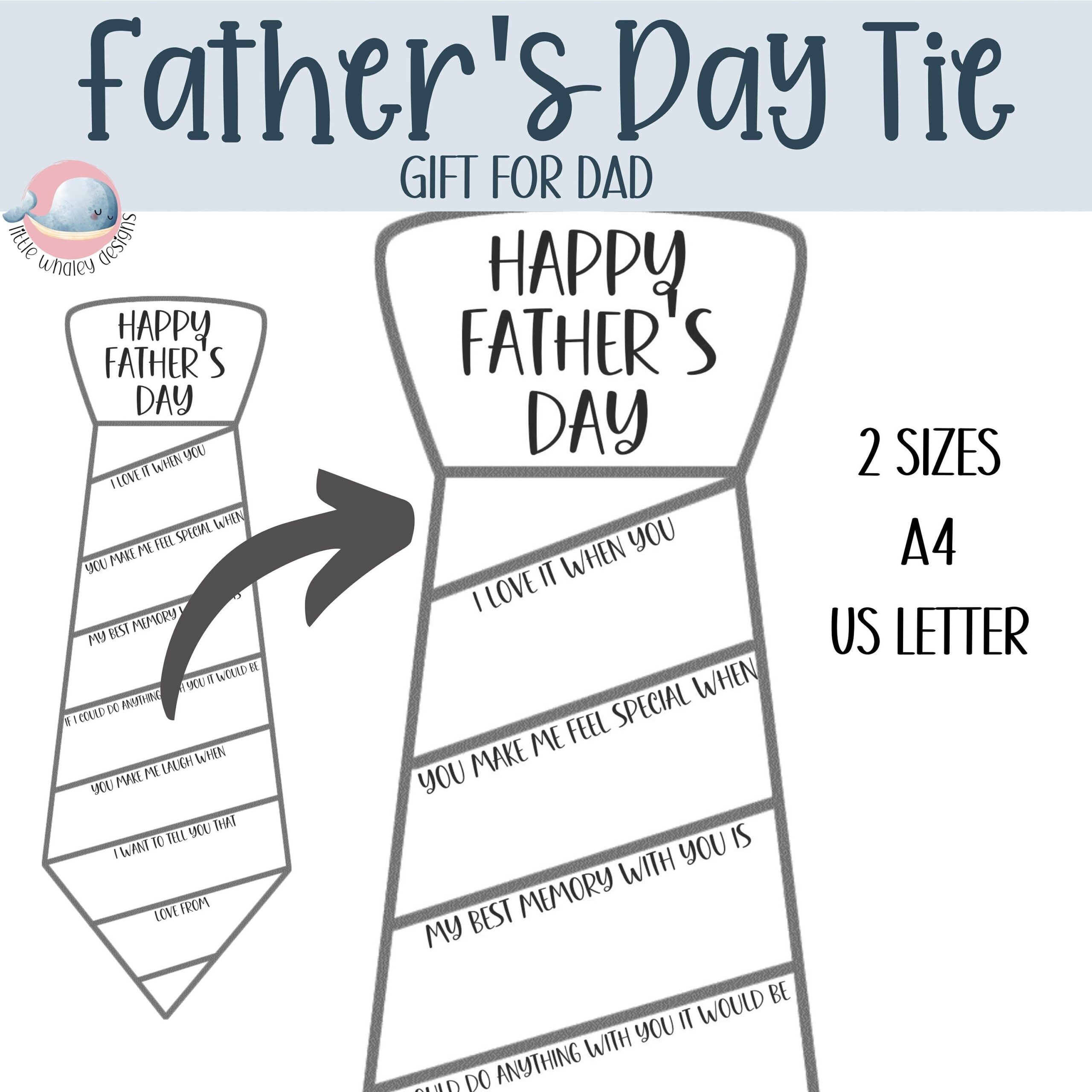 Father s Day Tie Printable All About My Dad Craft PDF Etsy Father s Day Tie Printable All About My Dad Craft PDF Etsy