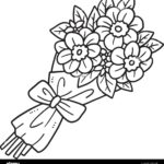 Flower Bouquet Isolated Coloring Page For Kids Stock Vector Image Art Alamy