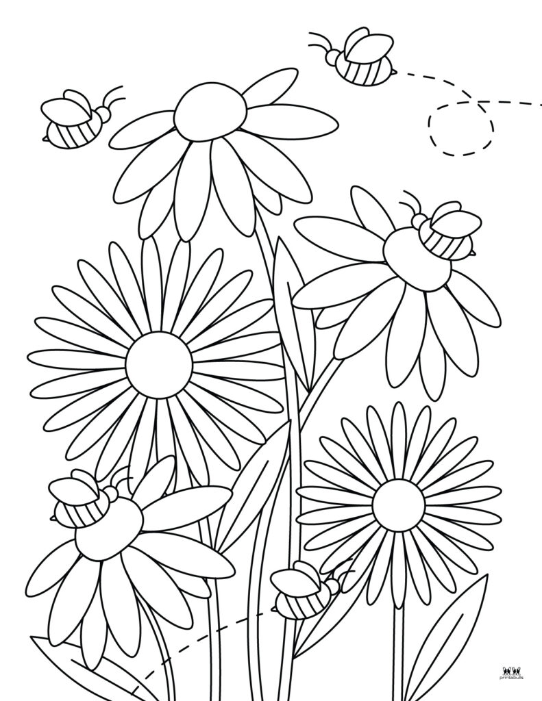 Flower Coloring Pages 50 FREE Printable Pages Printabulls