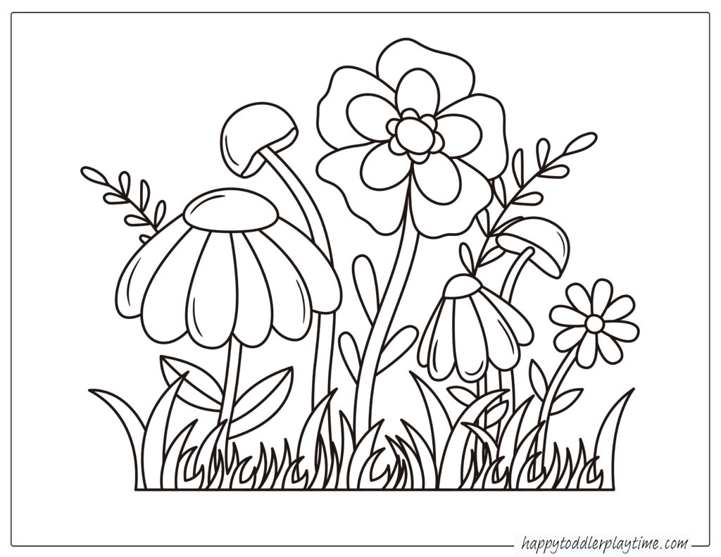 flowers pictures coloring pages