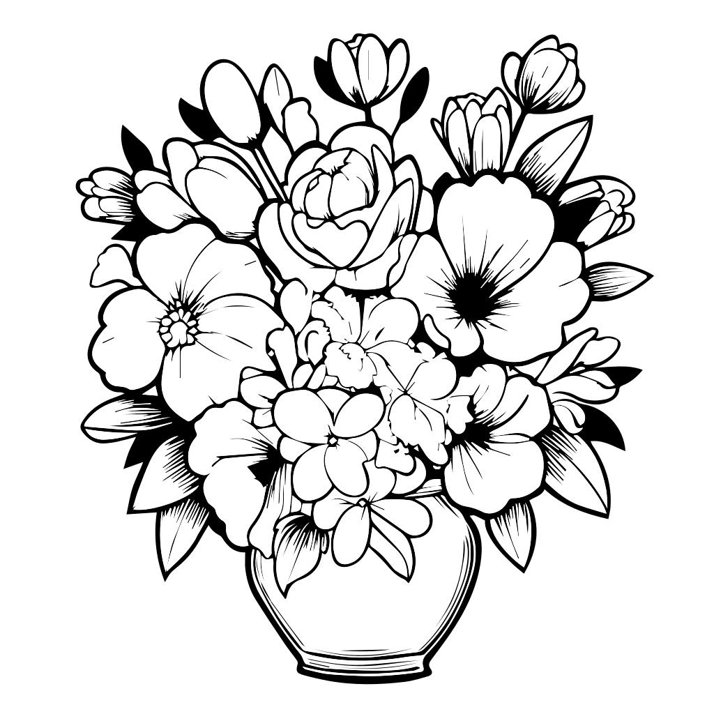 flower bunch coloring pages