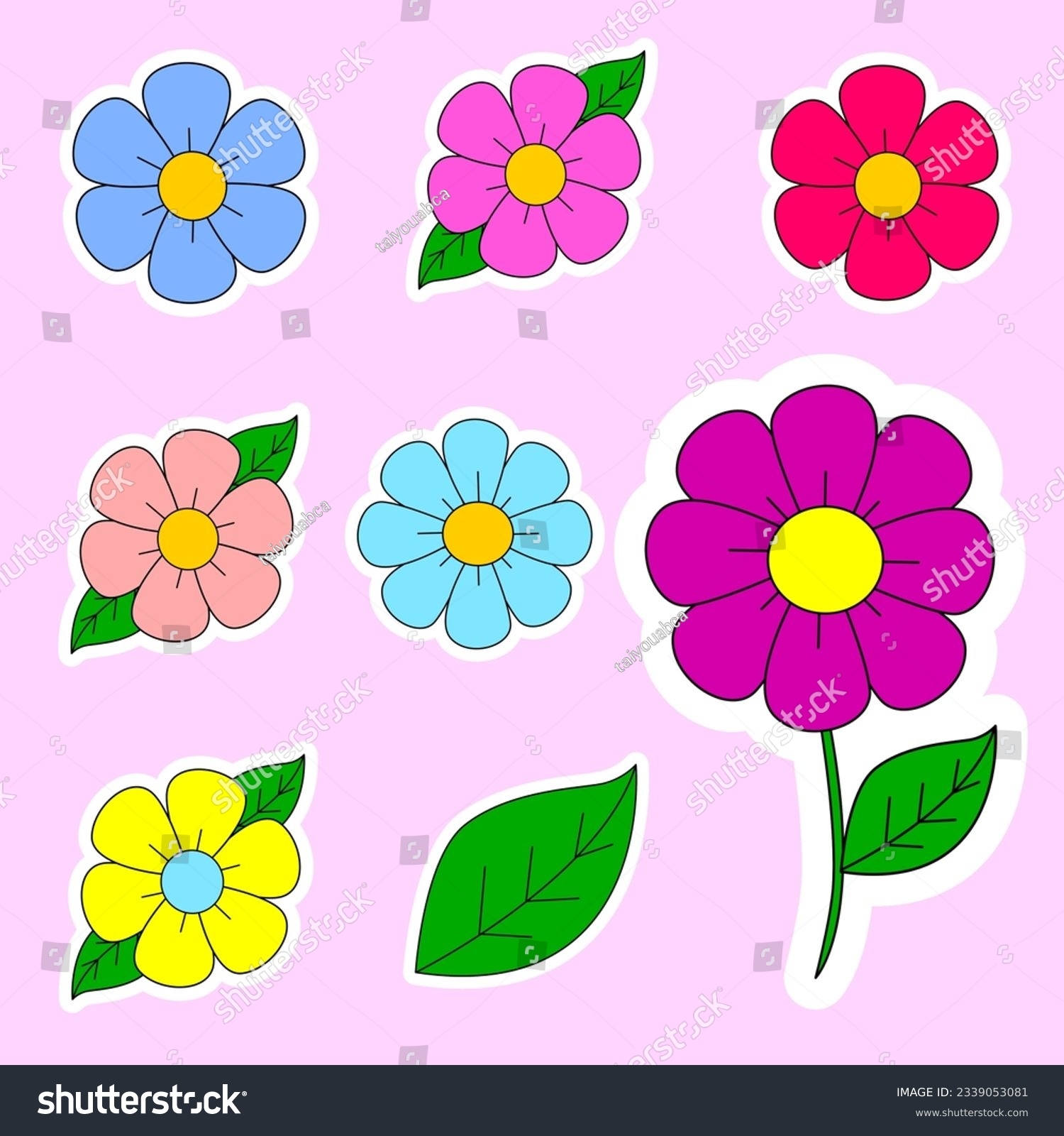 Flowers Printable Stickers Sheet Design Stock Illustration 2339053081 Shutterstock Flowers Printable Stickers Sheet Design Stock Illustration 2339053081 Shutterstock