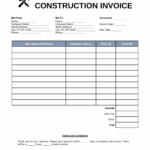 Free Construction Invoice Template PDF Word EForms