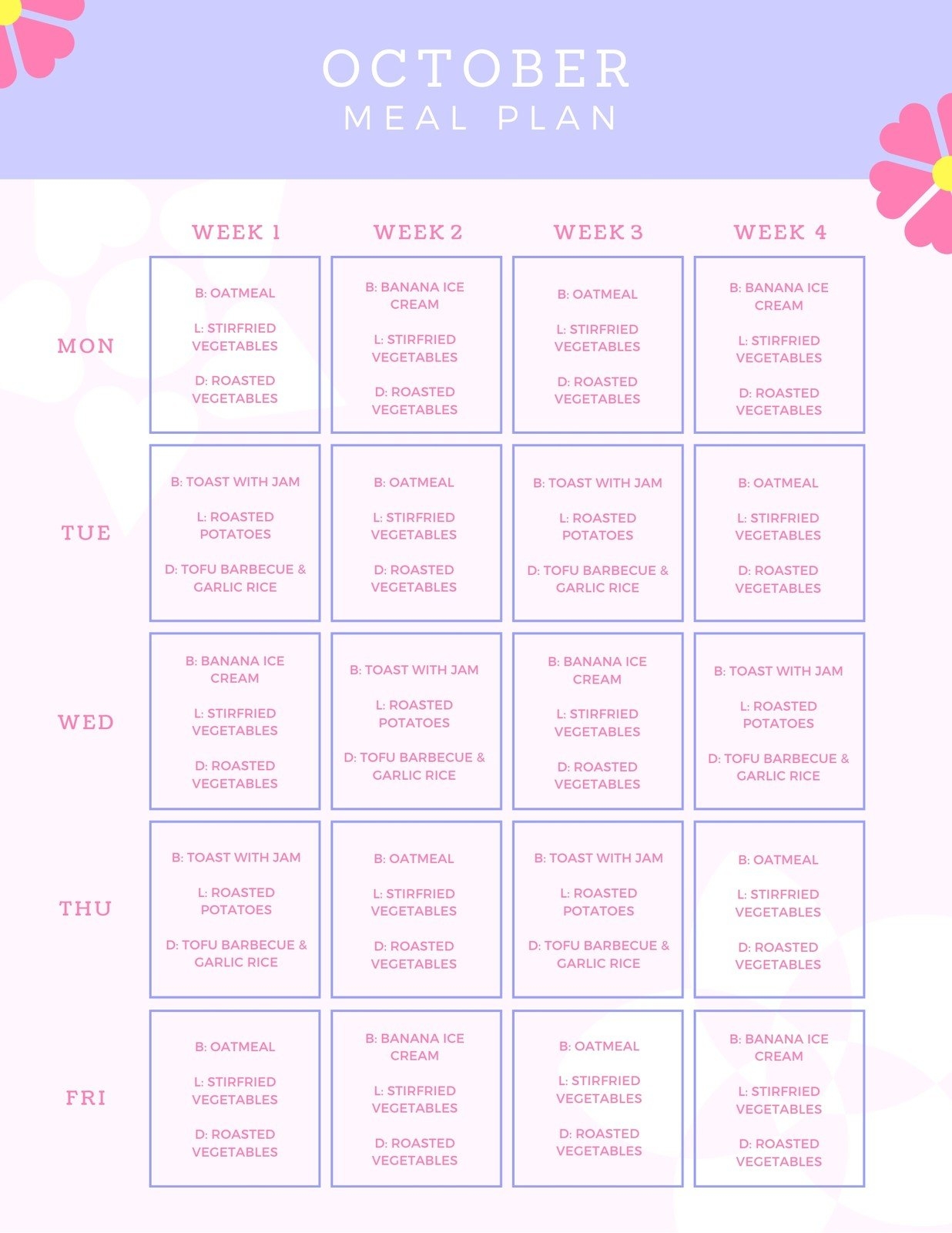 Free Customizable Meal Planner Menu Templates Canva