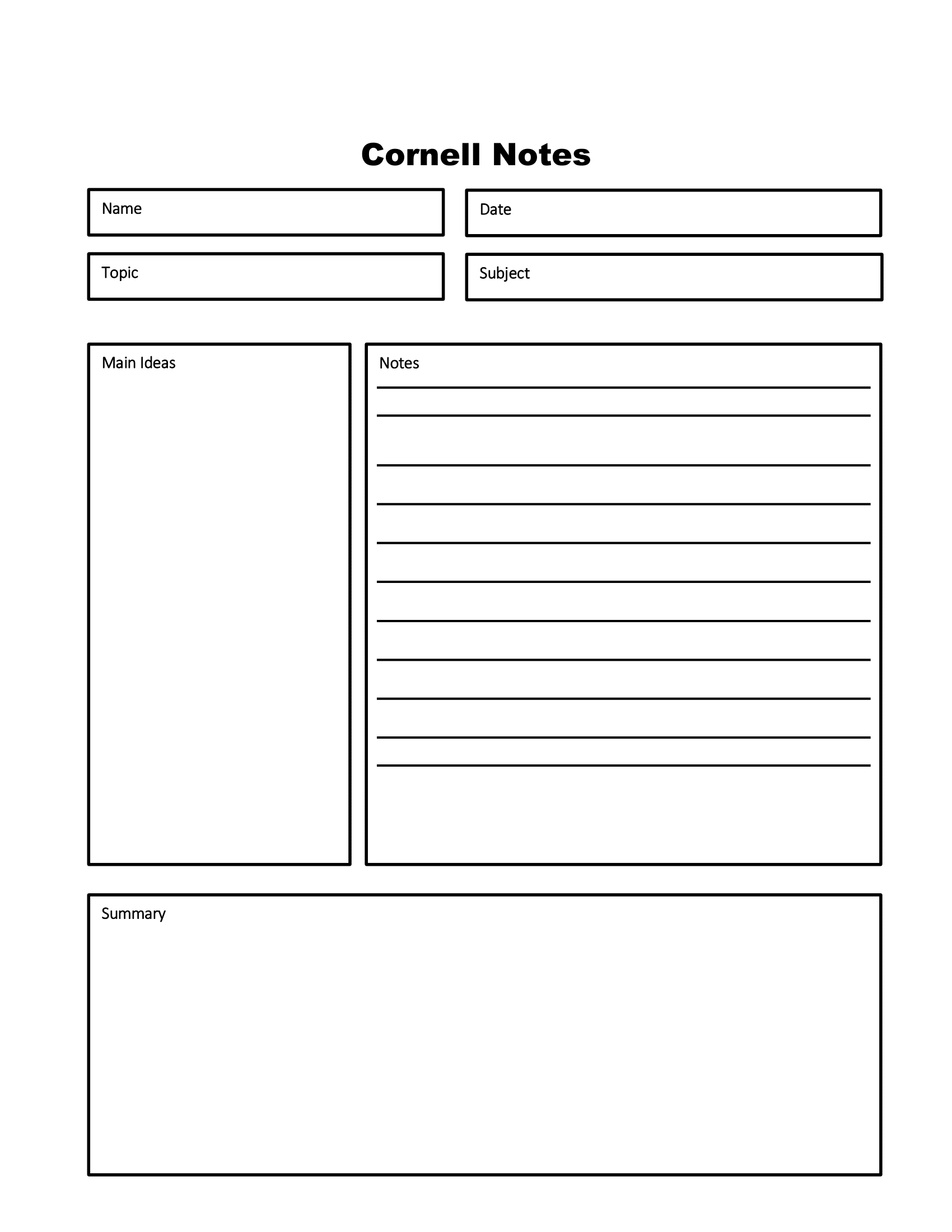 cornell note taking template pdf cornell note taking template pdf