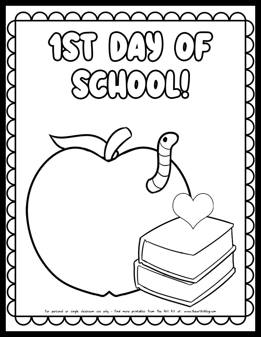 first day of kindergarten coloring pages