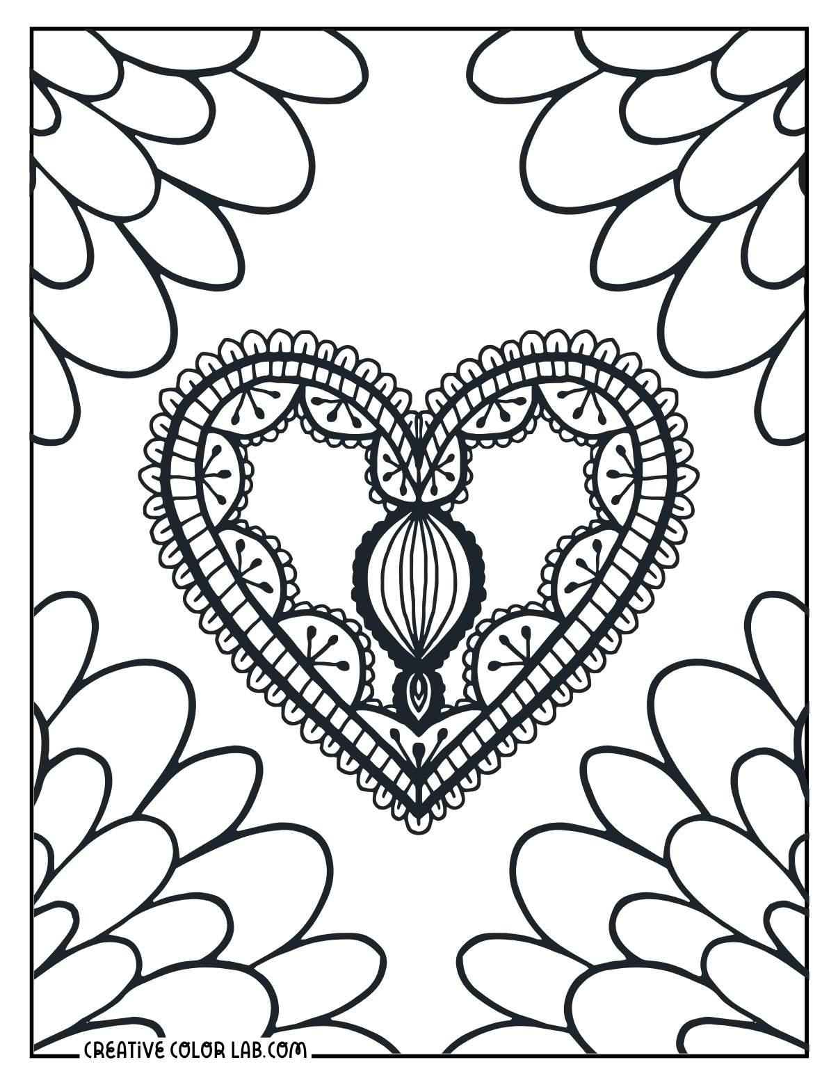 heart coloring pages printable pdf