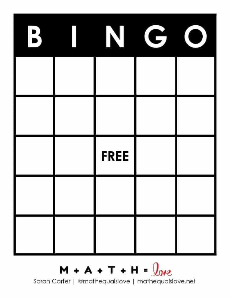 blank bingo cards printable
