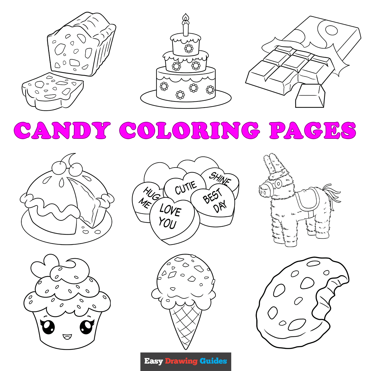 candy printable coloring pages