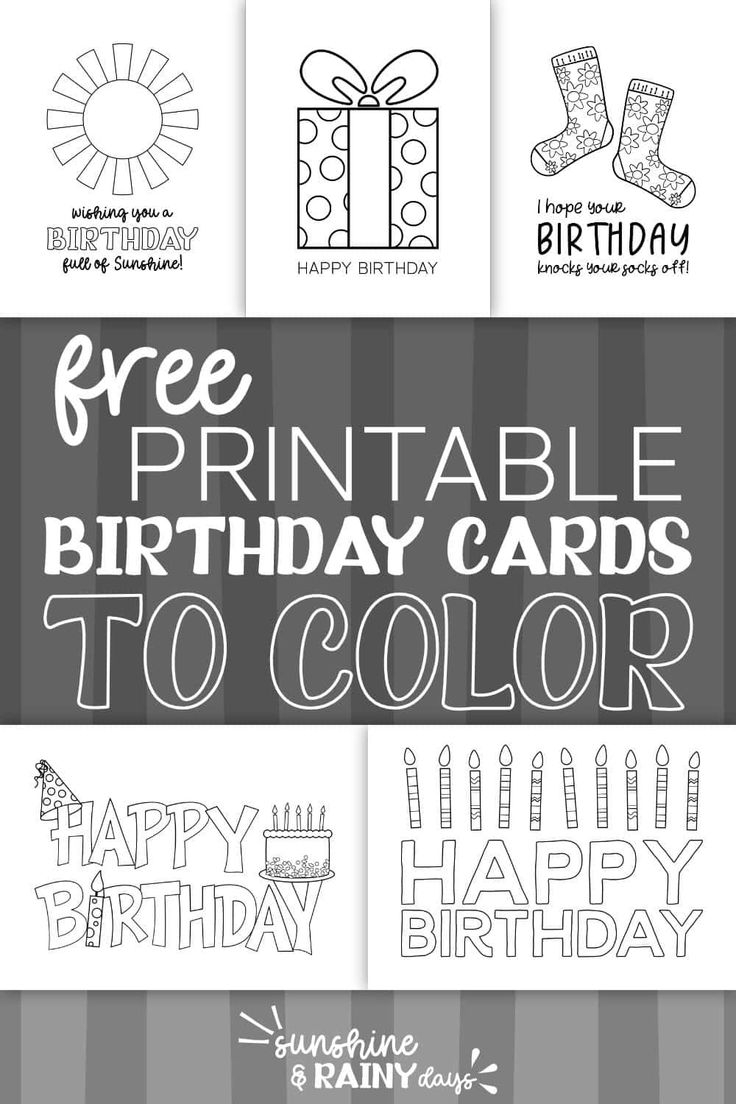 birthday cards coloring printable