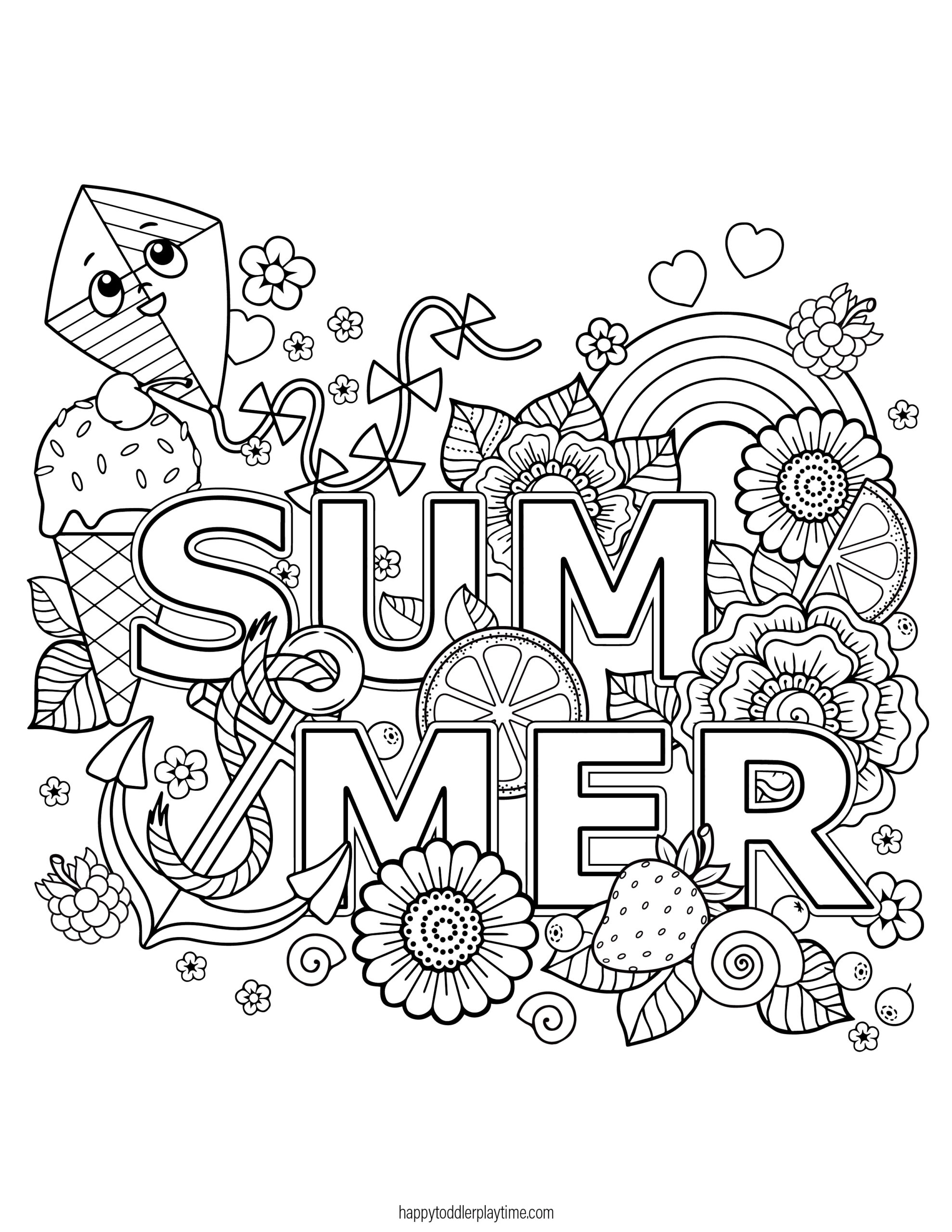 free summer coloring pages printable