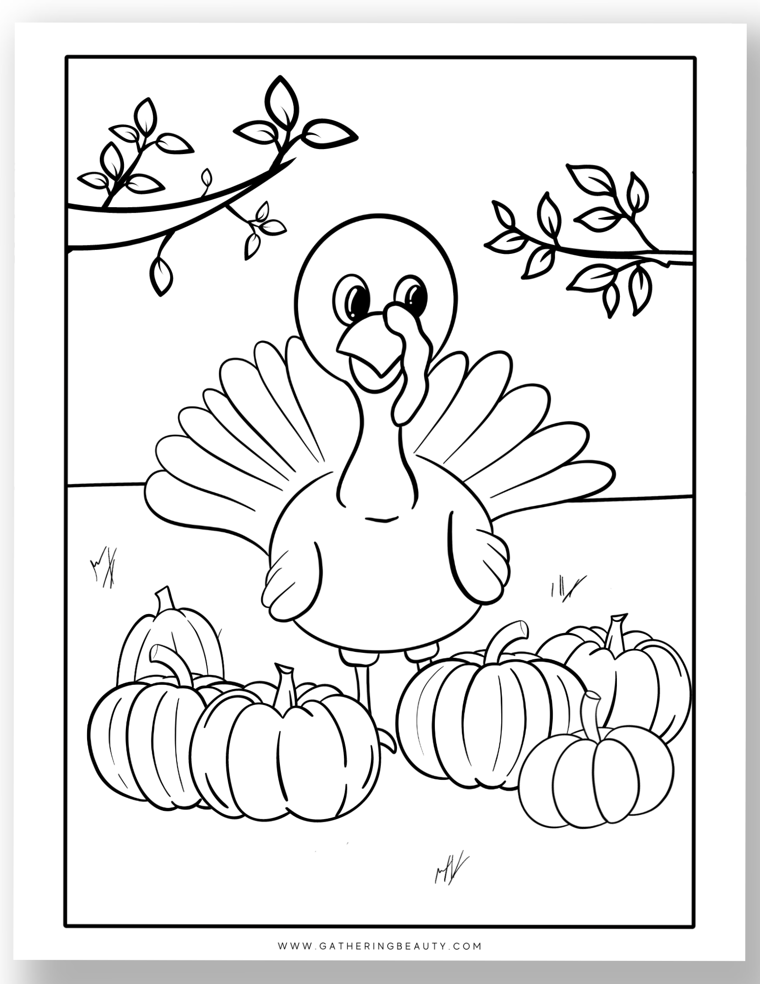 Free Printable Turkey Colouring Pages Gathering Beauty